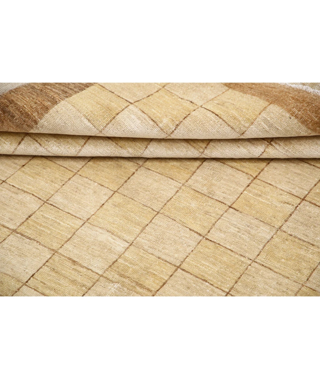 Beige Afghan Oriental Rug 6' 0" x 8' 7" Hand-Knotted | No. AT77634