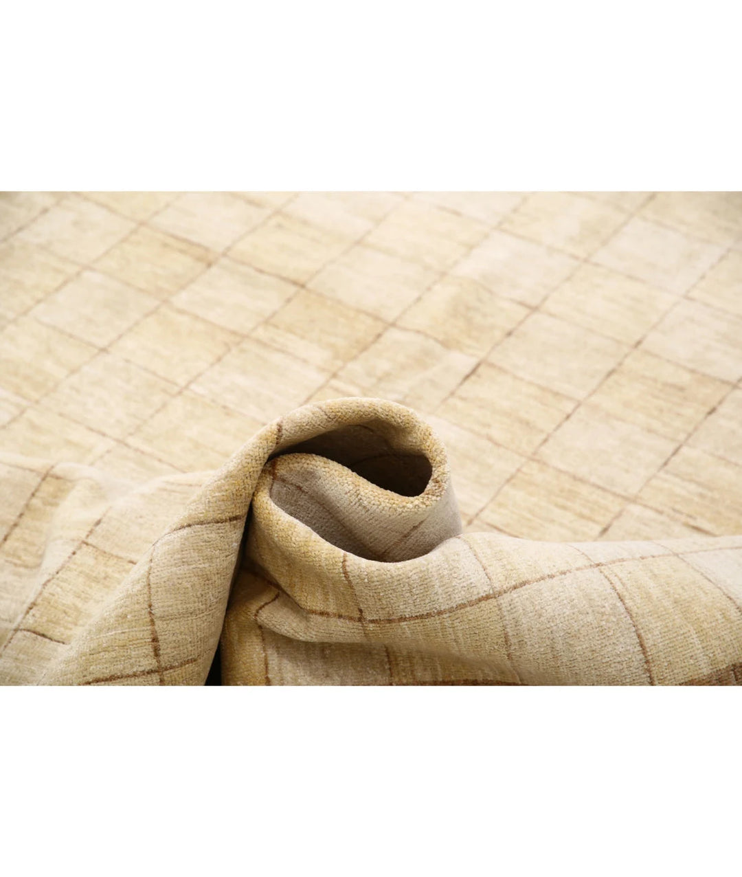 Beige Afghan Oriental Rug 6' 0" x 8' 7" Hand-Knotted | No. AT77634