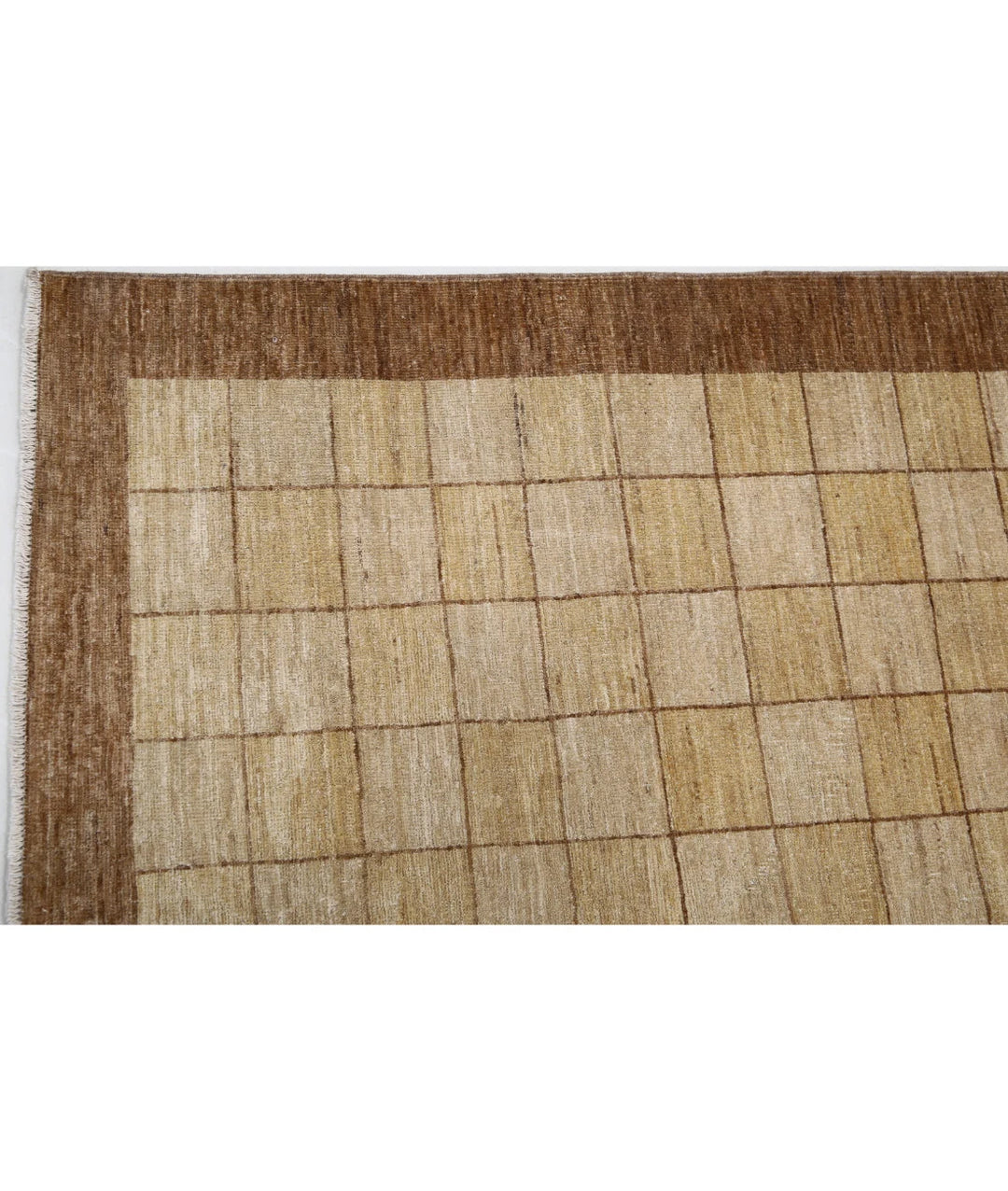 Beige Afghan Oriental Rug 6' 0" x 8' 7" Hand-Knotted | No. AT77634