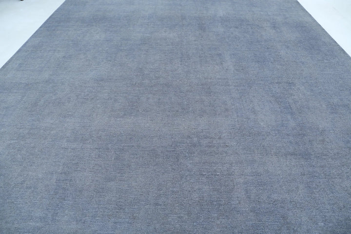 Grey Afghan Overdye Rug 11' 11" x 14' 11" Hand-Knotted | No. AT77719