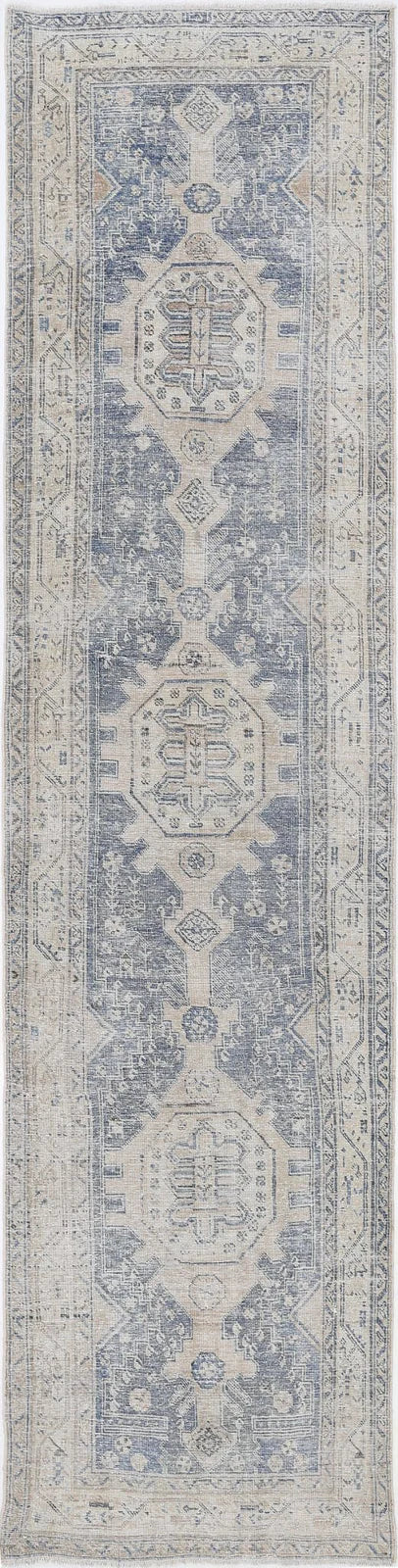 Persian Hamadan Runner 3' 5" x 13' 5" Hand-Knotted | No. AT77760