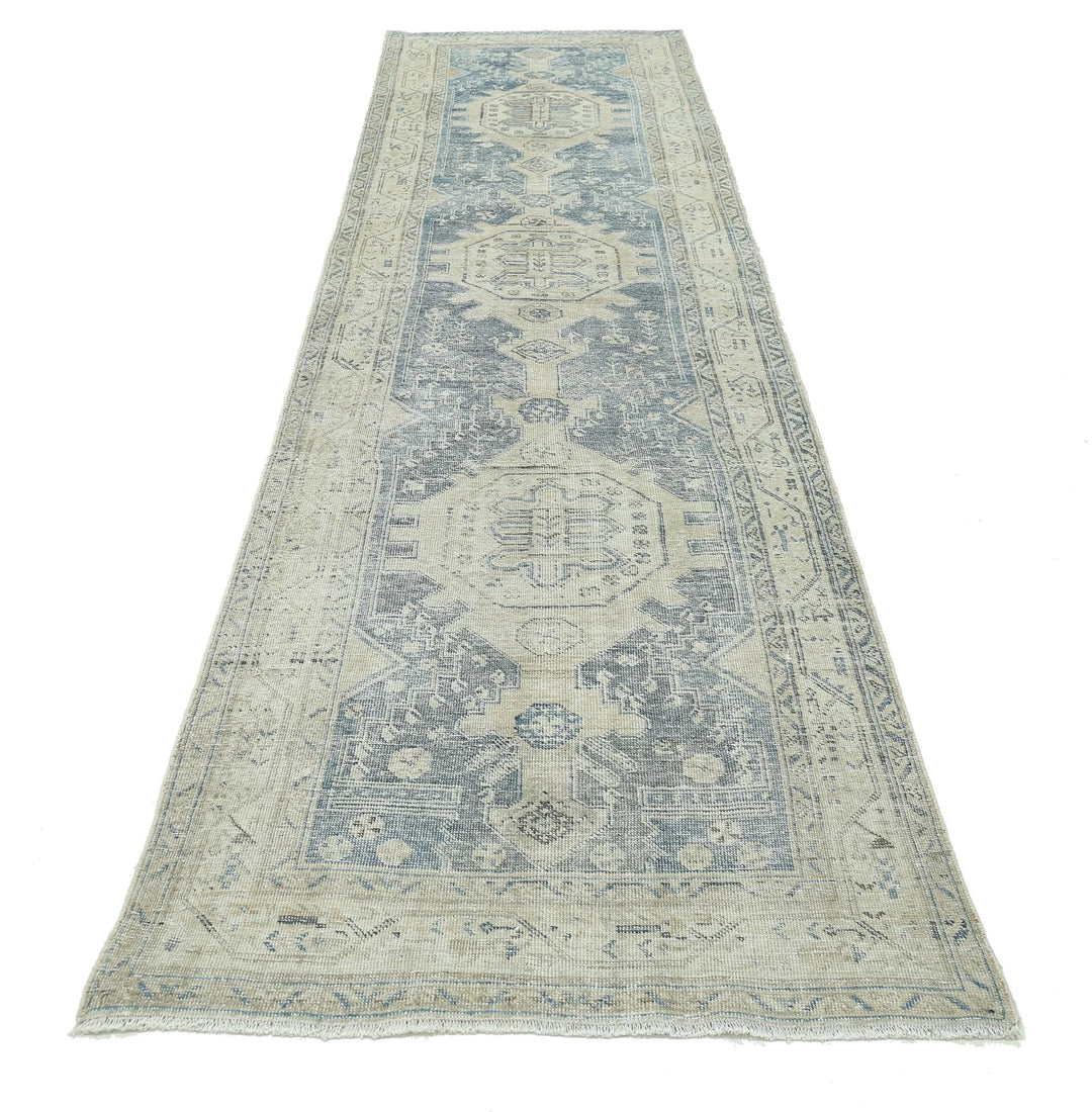 Persian Hamadan Runner 3' 5" x 13' 5" Hand-Knotted | No. AT77760
