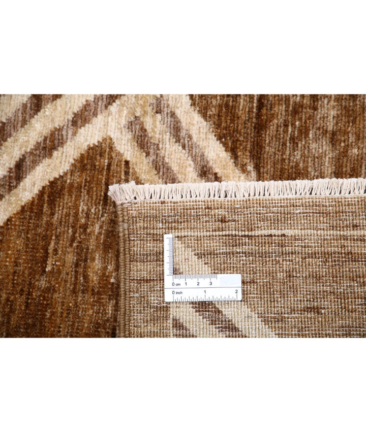 Beige Afghan Modcar Rug 6' 0" x 8' 2" Hand-Knotted | No. AT77897