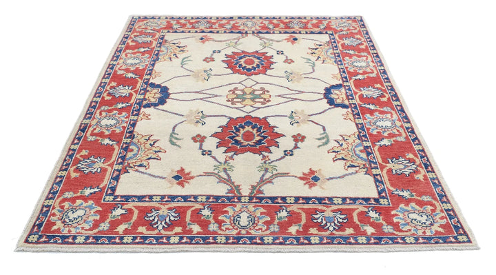 Afghan Ziegler Farhan Gul Rug 5' 1" x 6' 9" Hand-Knotted | No. AT77948