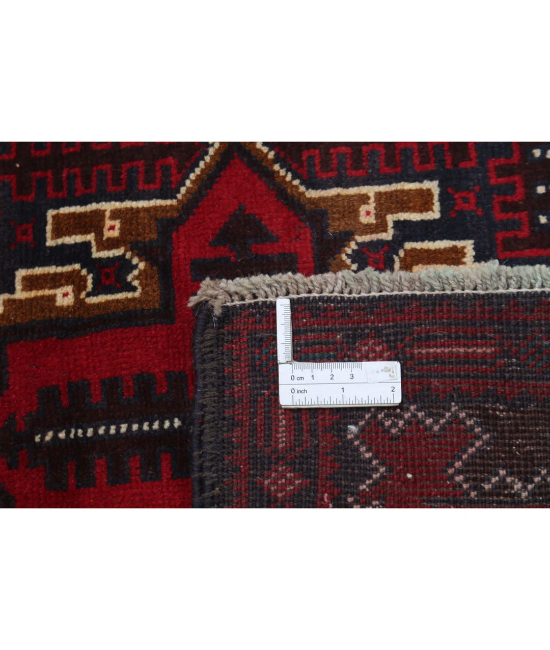Red Afghan Baluchi Rug 2' 9" x 4' 6" Hand-Knotted | No. AT78027