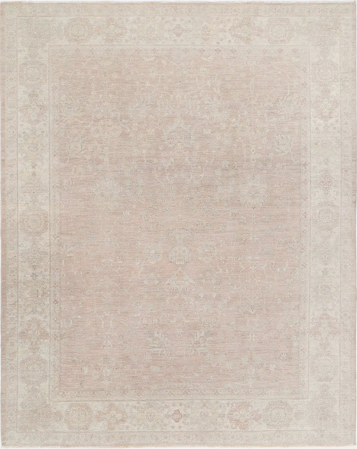 Grey Afghan Serenity Rug 8' 4" x 10' 3" Hand-Knotted | No. AT78050