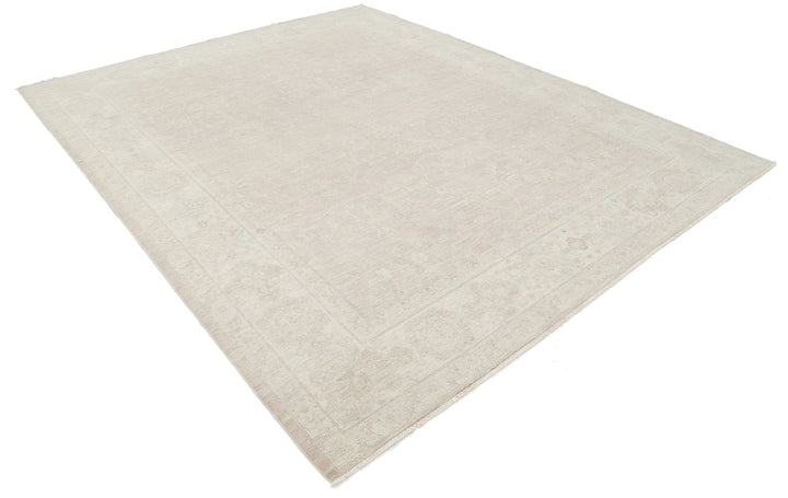 Grey Afghan Serenity Rug 8' 4" x 10' 3" Hand-Knotted | No. AT78050