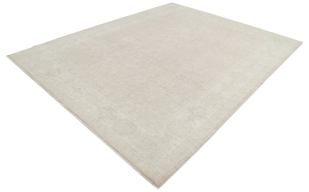 Grey Afghan Serenity Rug 8' 4" x 10' 3" Hand-Knotted | No. AT78050