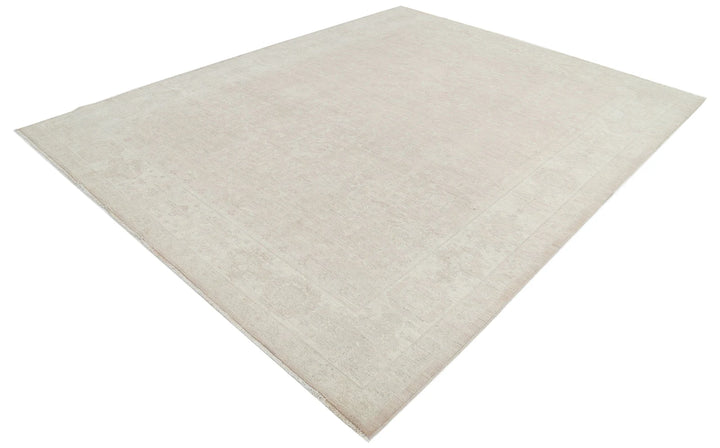 Grey Afghan Serenity Rug 8' 4" x 10' 3" Hand-Knotted | No. AT78050