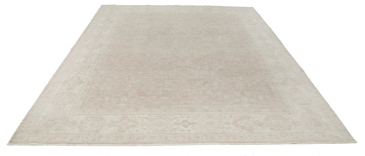 Grey Afghan Serenity Rug 8' 4" x 10' 3" Hand-Knotted | No. AT78050