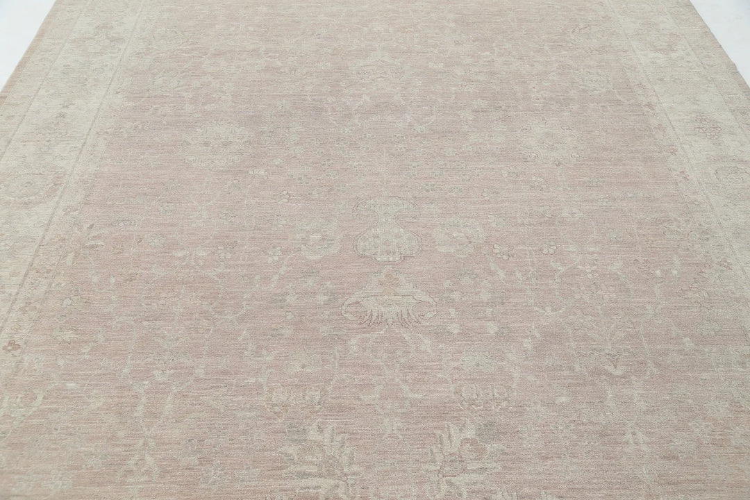 Grey Afghan Serenity Rug 8' 4" x 10' 3" Hand-Knotted | No. AT78050