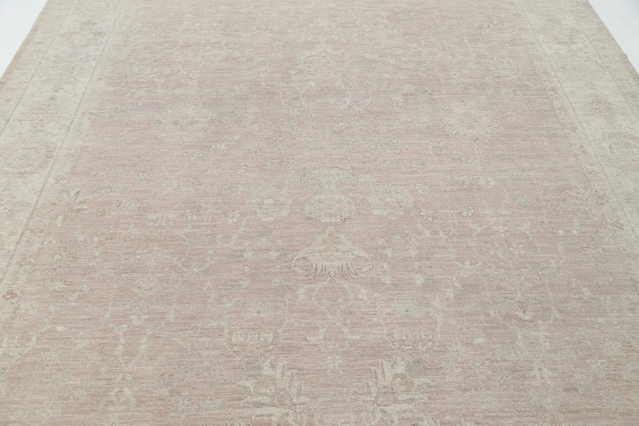 Grey Afghan Serenity Rug 8' 4" x 10' 3" Hand-Knotted | No. AT78050