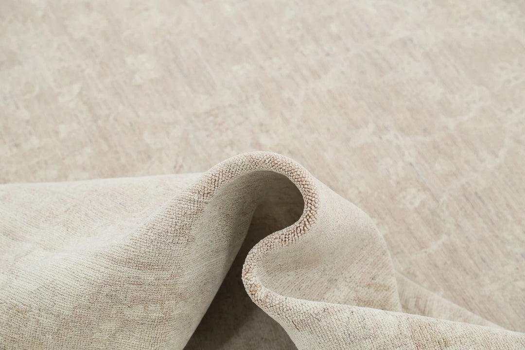 Grey Afghan Serenity Rug 8' 4" x 10' 3" Hand-Knotted | No. AT78050