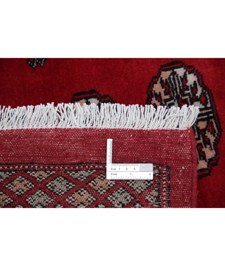 Red Pakistani Bokhara Rug 6' 0" x 8' 8" Hand-Knotted | No. AT78103