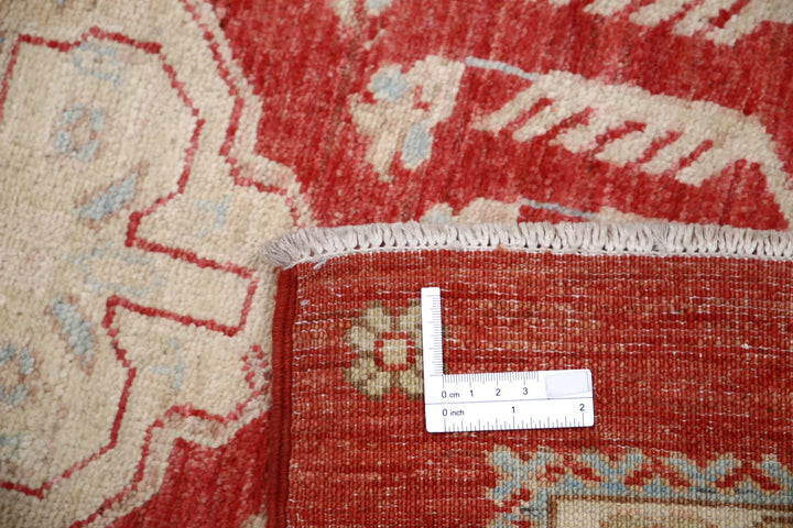 Red Afghan Ziegler Rug 2'7" x 8'2" Hand-Knotted | No. AT78166