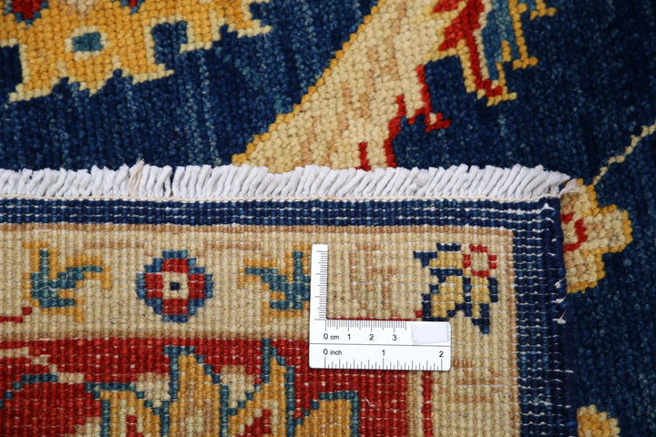 Blue Afghan Ziegler Rug 4' 9" x 7' 1" Hand-Knotted | No. AT78185