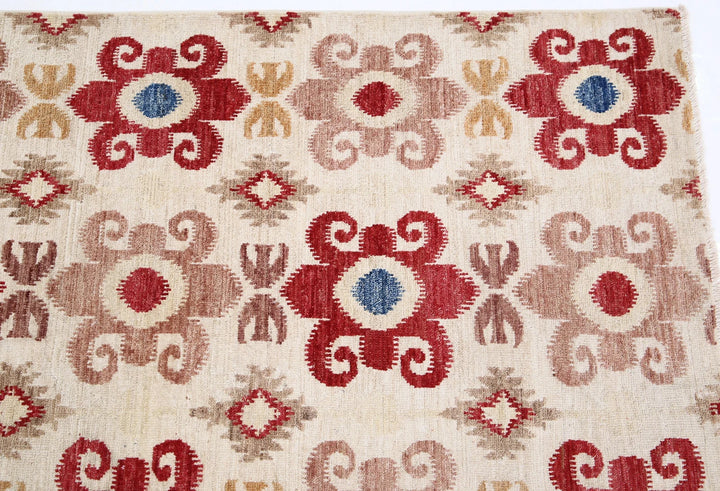 Afghan Ikat Rug 8' 9" x 11' 3" Hand-Knotted | No. AT78216