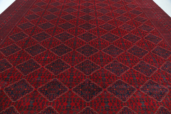 Red Afghan Khamyab Rug 12' 11" x 19' 0" Hand-Knotted | No. AT782369