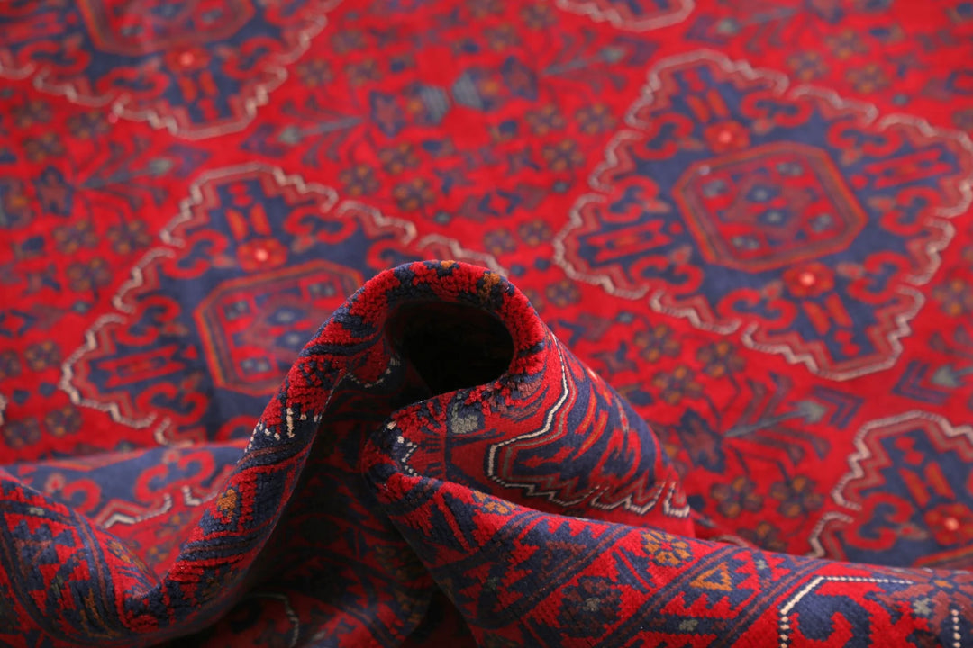 Red Afghan Khamyab Rug 12' 11" x 19' 0" Hand-Knotted | No. AT782369