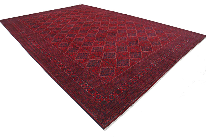 Red Afghan Khamyab Rug 12' 11" x 19' 0" Hand-Knotted | No. AT782369