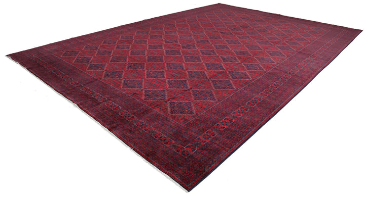 Red Afghan Khamyab Rug 12' 11" x 19' 0" Hand-Knotted | No. AT782369
