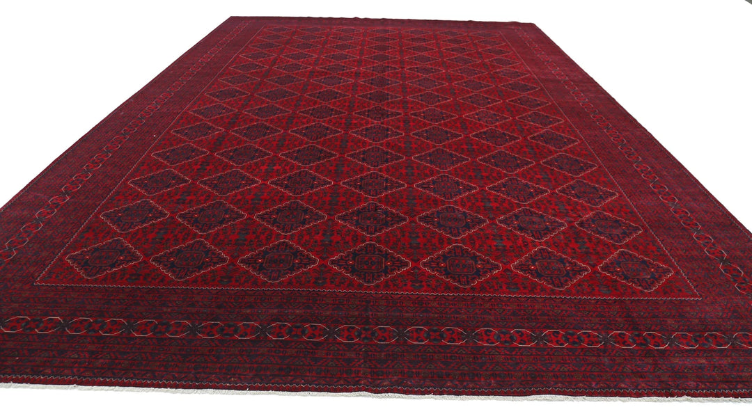 Red Afghan Khamyab Rug 12' 11" x 19' 0" Hand-Knotted | No. AT782369