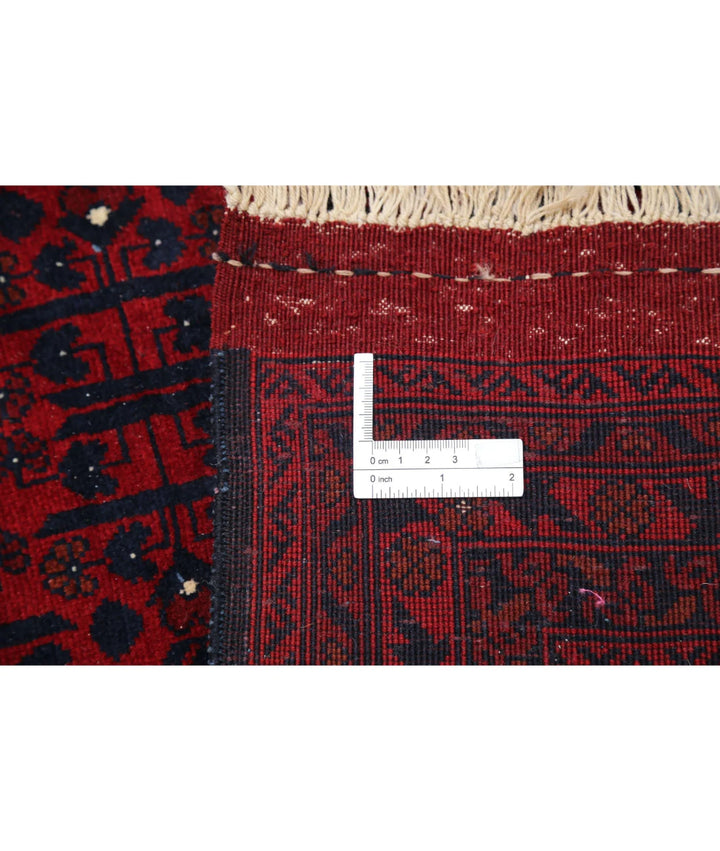 Red Afghan Beljik Rug 8' 2" x 10' 10" Hand-Knotted | No. AT78240