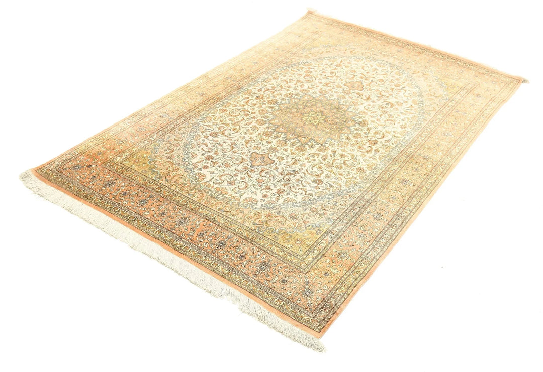 Persian Qum Rug 4' 3" x 6' 5" Hand-Knotted | No. AT78245