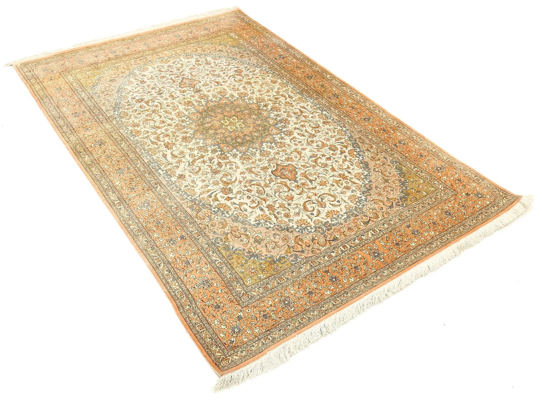 Persian Qum Rug 4' 3" x 6' 5" Hand-Knotted | No. AT78245