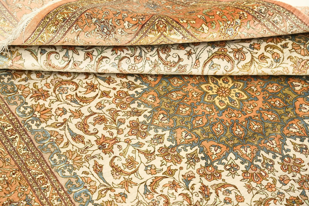 Persian Qum Rug 4' 3" x 6' 5" Hand-Knotted | No. AT78245
