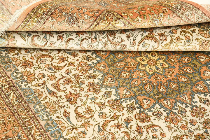 Persian Qum Rug 4' 3" x 6' 5" Hand-Knotted | No. AT78245