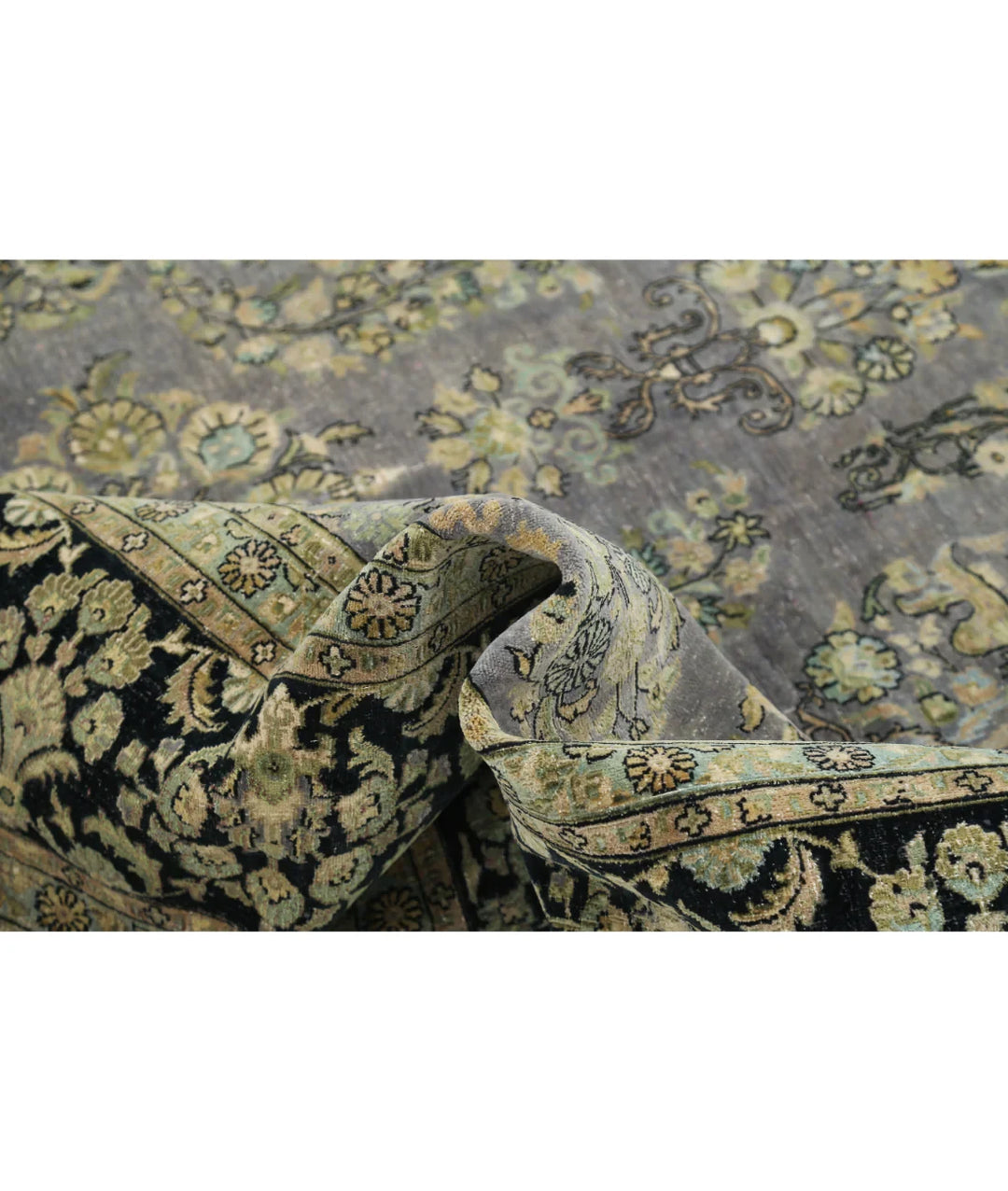 Grey Black Indian Heritage Rug 8' 8" x 11' 6" Hand-Knotted | No. AT78338