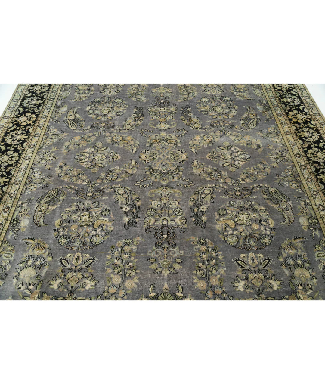 Grey Black Indian Heritage Rug 8' 8" x 11' 6" Hand-Knotted | No. AT78338