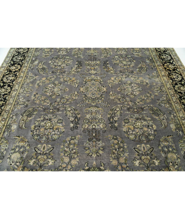 Grey Black Indian Heritage Rug 8' 8" x 11' 6" Hand-Knotted | No. AT78338
