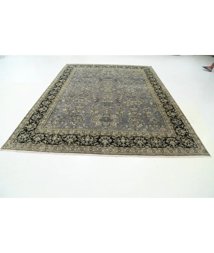 Grey Black Indian Heritage Rug 8' 8" x 11' 6" Hand-Knotted | No. AT78338