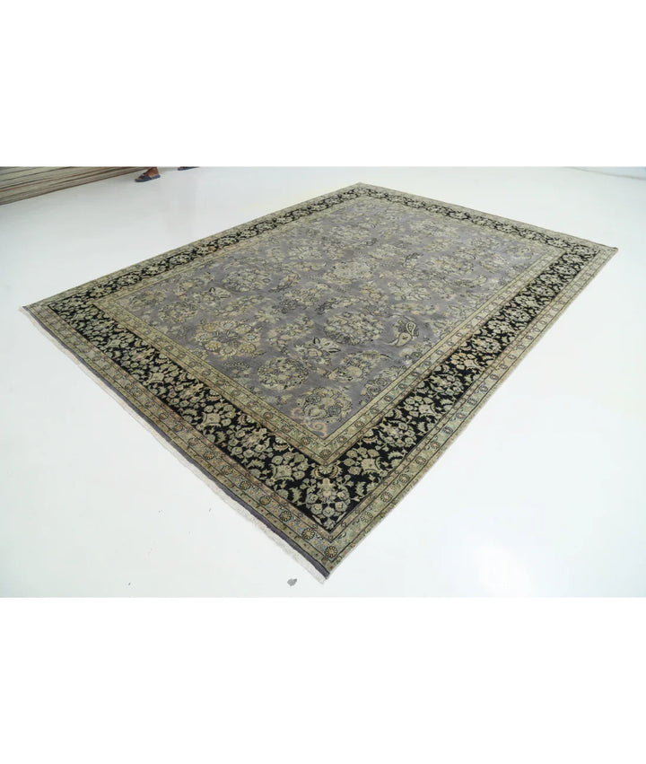 Grey Black Indian Heritage Rug 8' 8" x 11' 6" Hand-Knotted | No. AT78338