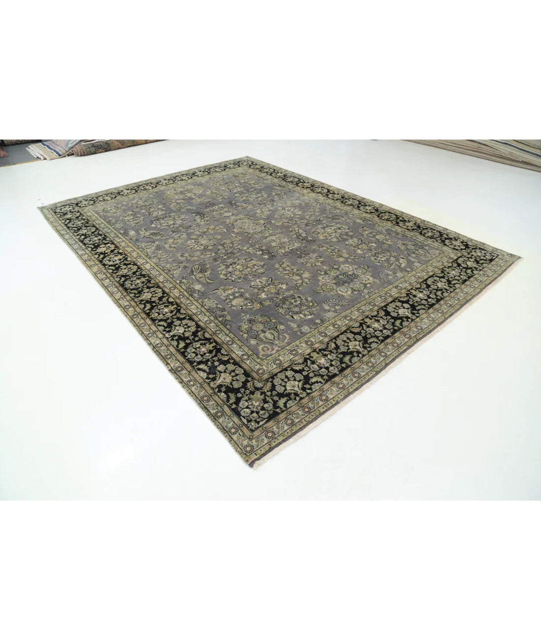 Grey Black Indian Heritage Rug 8' 8" x 11' 6" Hand-Knotted | No. AT78338