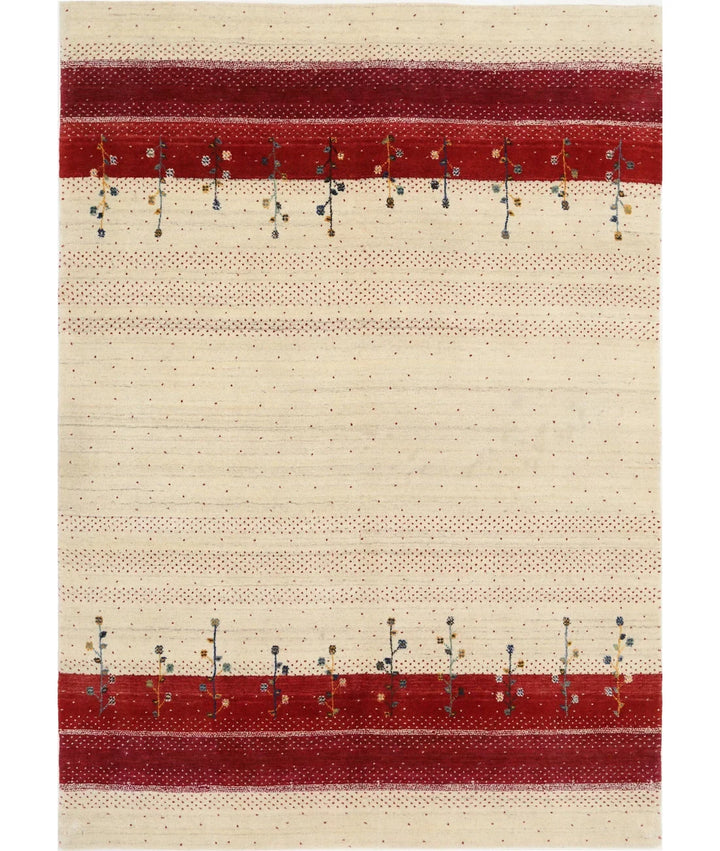 Ivory Indian Lori Rug 5' 3" x 7' 6" Hand-Knotted | No. AT78346
