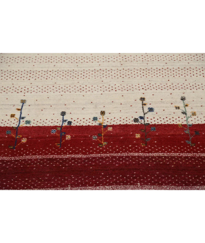 Ivory Indian Lori Rug 5' 3" x 7' 6" Hand-Knotted | No. AT78346