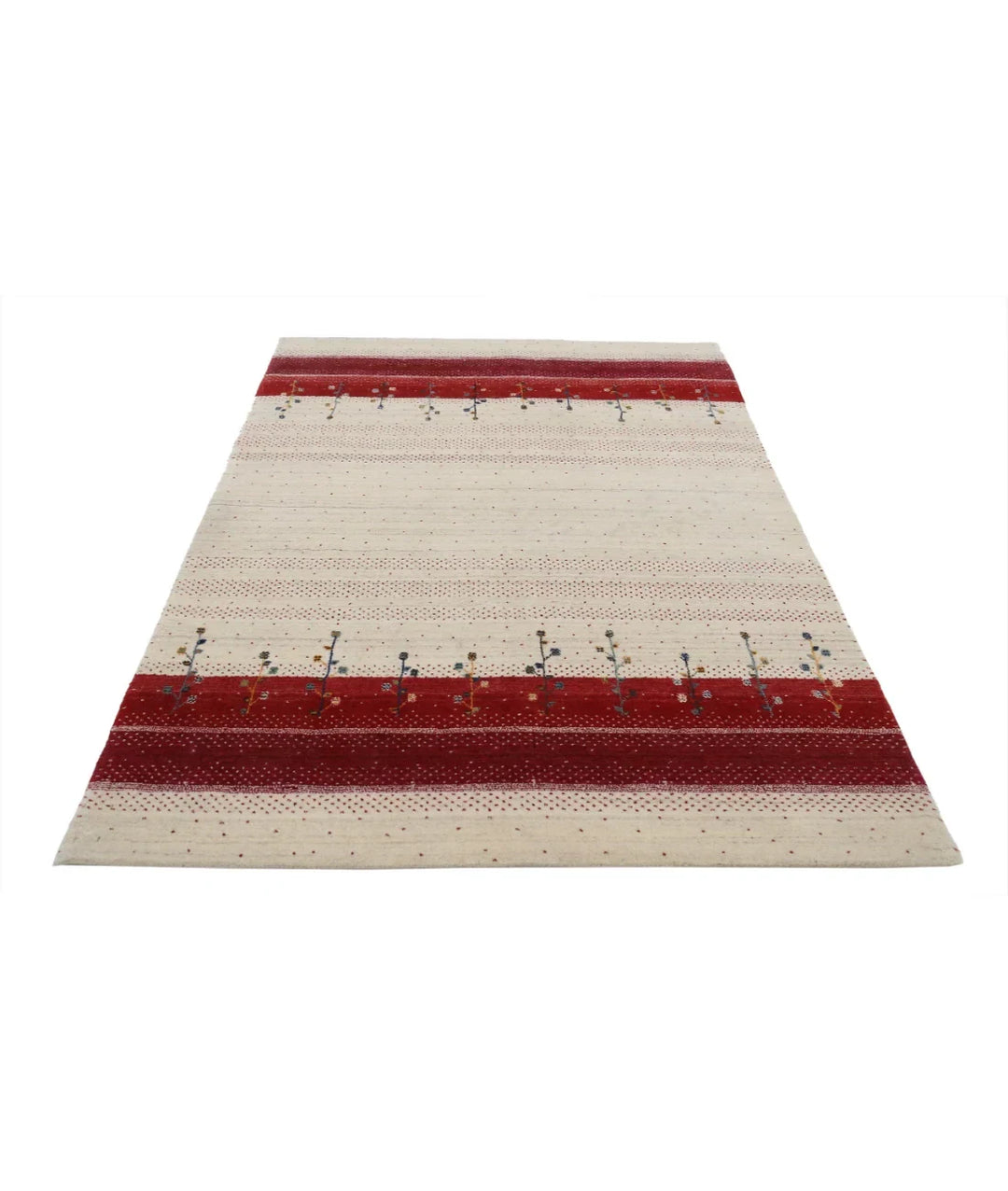 Ivory Indian Lori Rug 5' 3" x 7' 6" Hand-Knotted | No. AT78346
