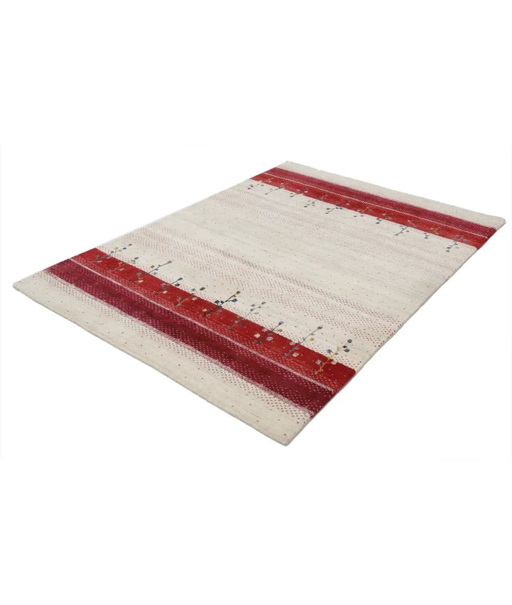 Ivory Indian Lori Rug 5' 3" x 7' 6" Hand-Knotted | No. AT78346