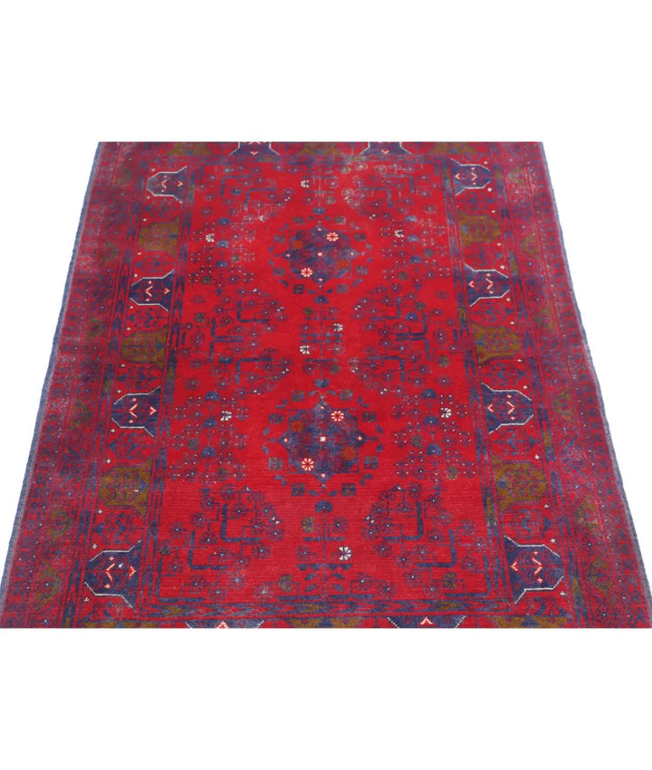Afghan Khamyab Rug 3' 3" x 4' 11" Hand-Knotted | No. AT78454