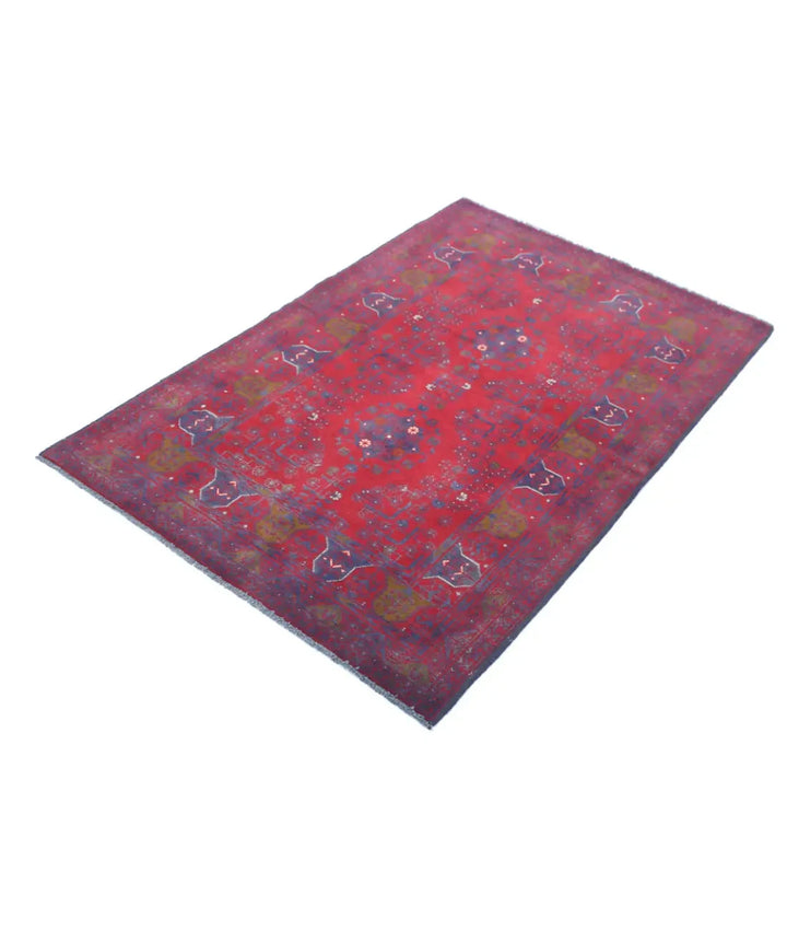 Afghan Khamyab Rug 3' 3" x 4' 11" Hand-Knotted | No. AT78454