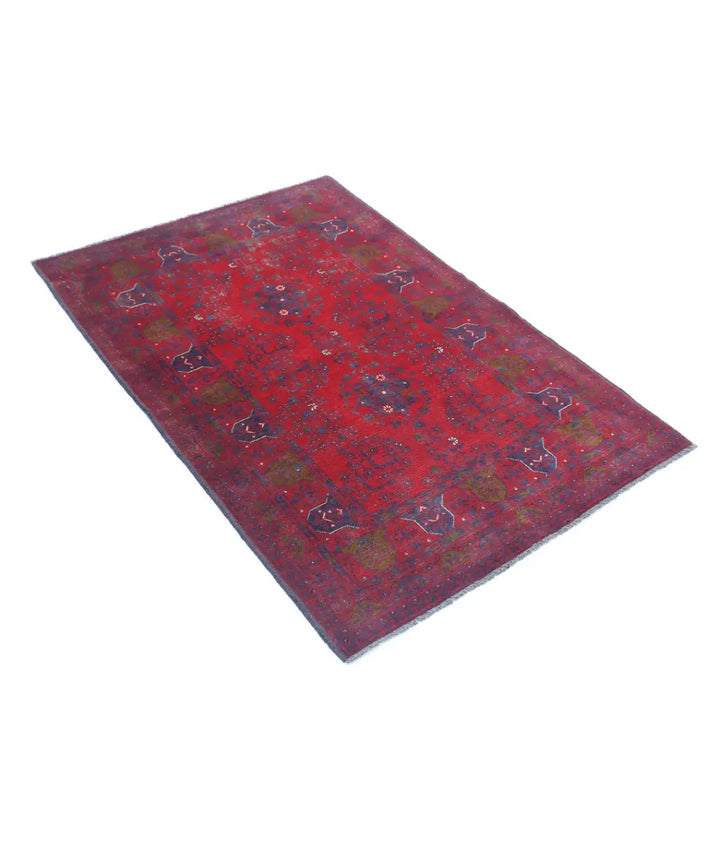 Afghan Khamyab Rug 3' 3" x 4' 11" Hand-Knotted | No. AT78454