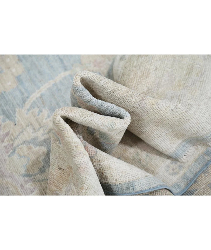 Blue Afghan Oushak Rug 6' 7" x 8' 1" Hand-Knotted | No. AT78470
