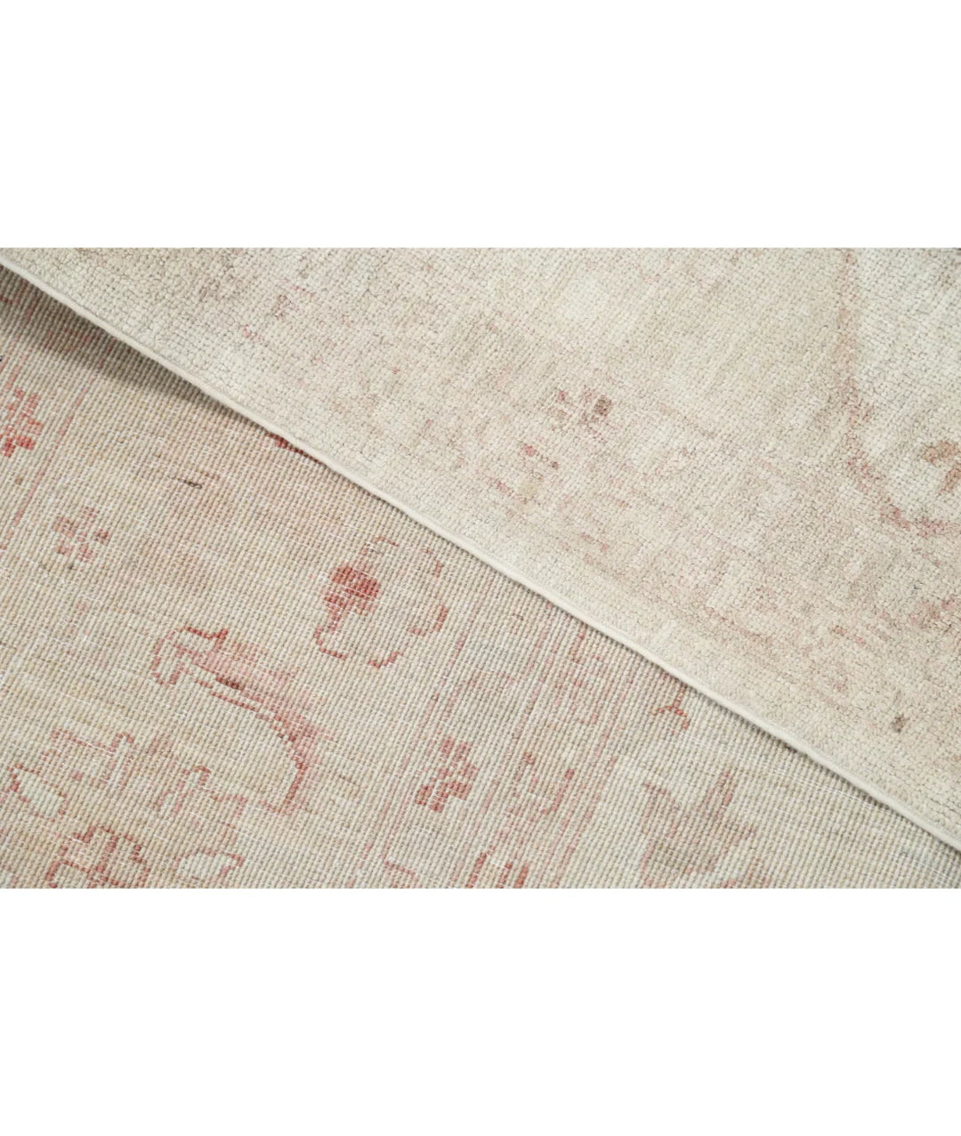 Beige Afghan Serenity Rug 9' 1" x 11' 11" Hand-Knotted | No. AT78500