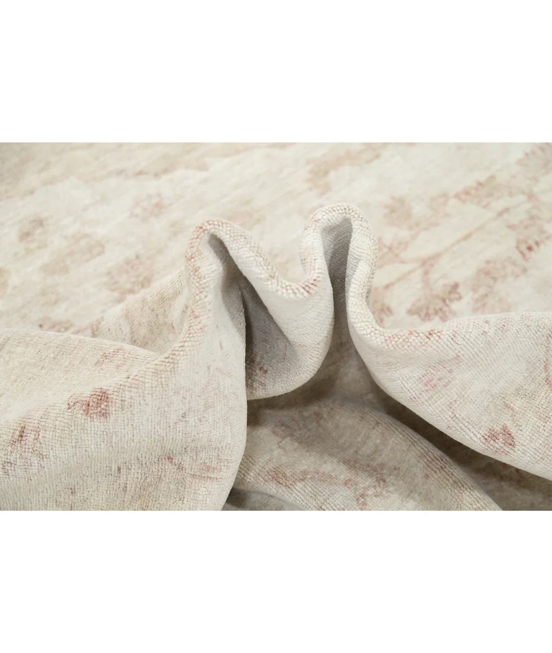 Beige Afghan Serenity Rug 9' 1" x 11' 11" Hand-Knotted | No. AT78500