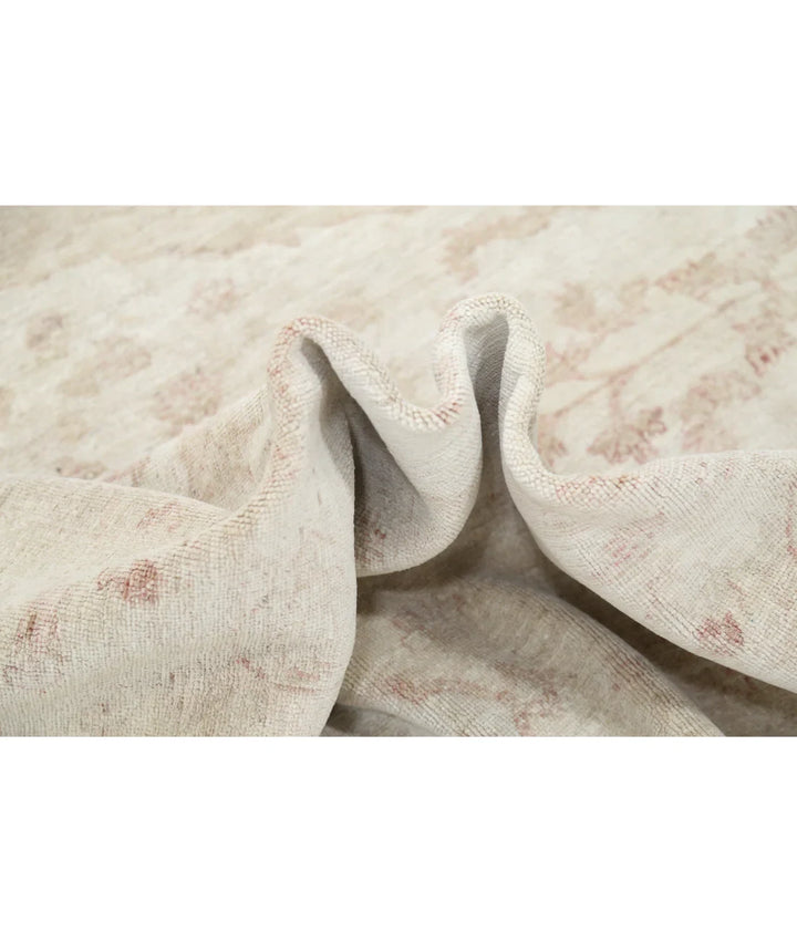 Beige Afghan Serenity Rug 9' 1" x 11' 11" Hand-Knotted | No. AT78500