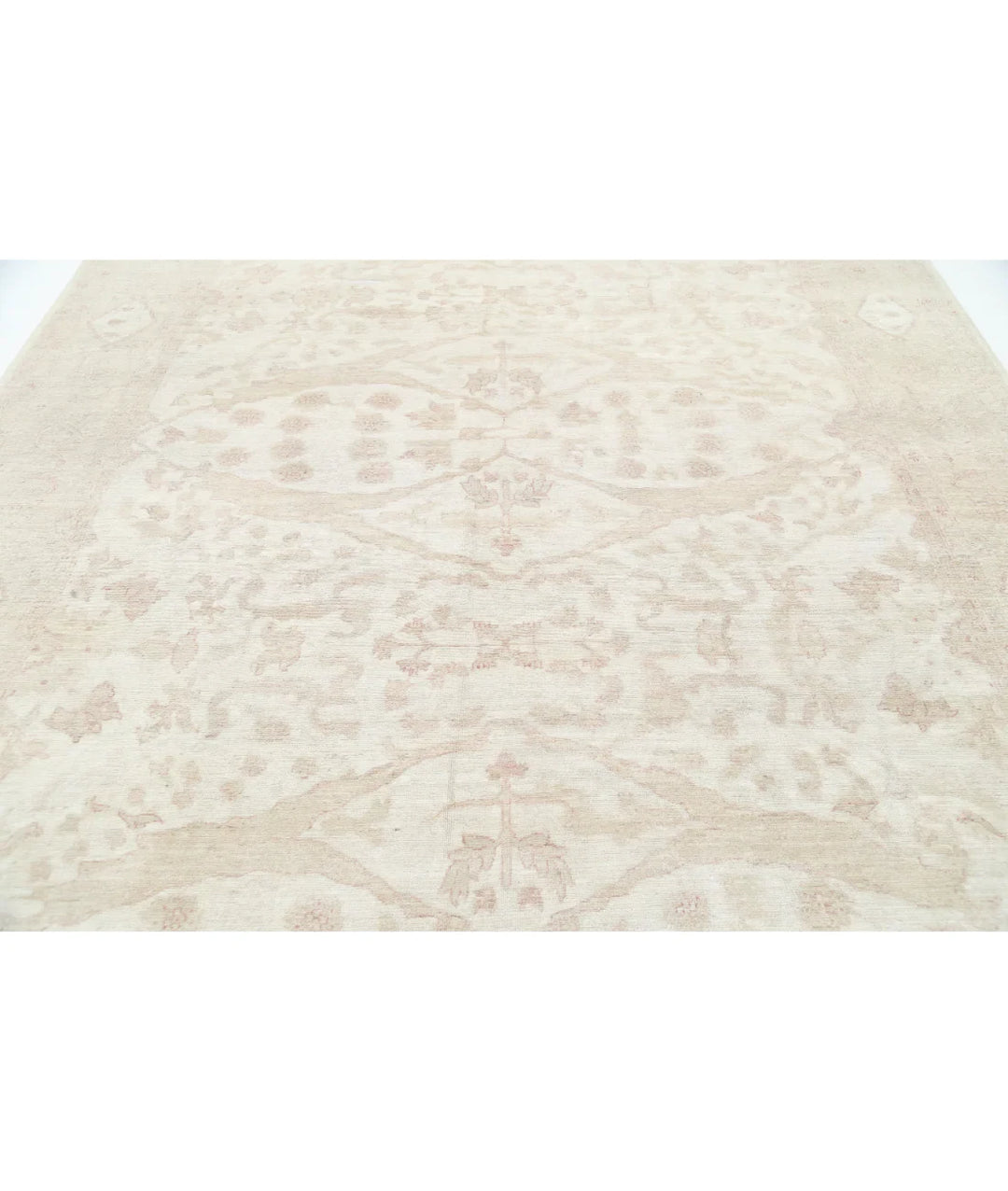 Beige Afghan Serenity Rug 9' 1" x 11' 11" Hand-Knotted | No. AT78500