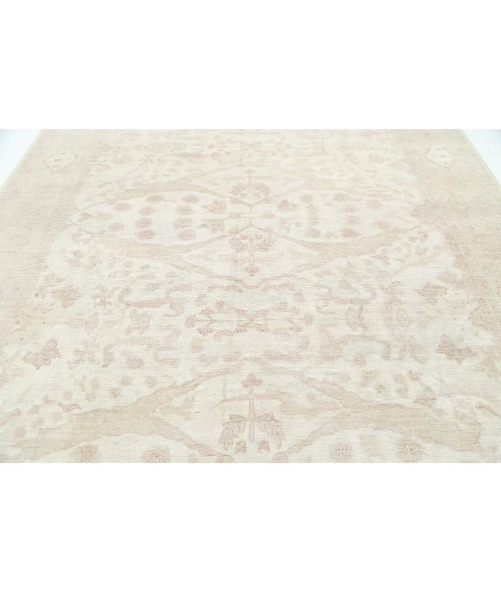 Beige Afghan Serenity Rug 9' 1" x 11' 11" Hand-Knotted | No. AT78500